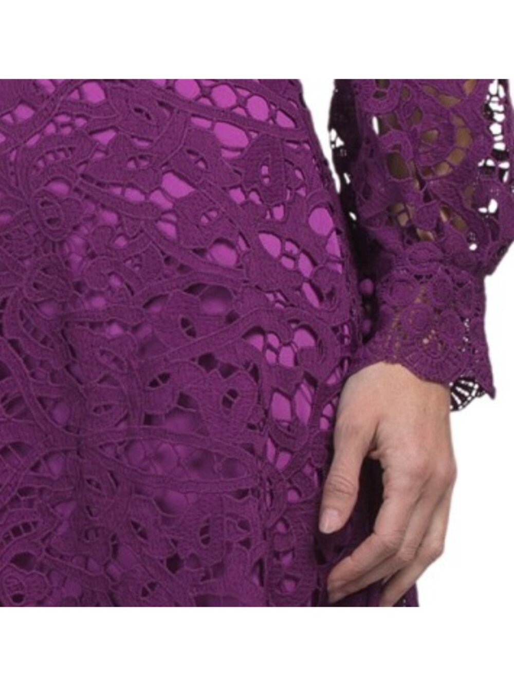 DALIA MACPHEE Long Sleeve Lace Midi Dress - Picture 5 of 6